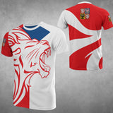Czech Republic Lion T-Shirts - Bh - 1114_3d4b23ad-6c0c-492c-a5ab-53b229f4f1e7