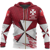 Wallis And Futuna Special Zipper Hoodie - Red A7 - 12erfg_copy