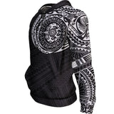 Polynesian Tattoo Style Hoodie Black & White  A7 - 1334