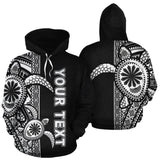 Turtle Polynesian Personalised Custom Hoodie - White Line - BN11 - 2c