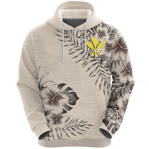 (Hawaiian) Kanaka Maoli Hoodie The Beige Hibiscus A7 - 45y6uy