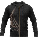 Maori Fern Tattoo Zipper Hoodie A7 - 54g54