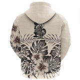 New Caledonia Hoodie The Beige Hibiscus A7 - 6565jkj