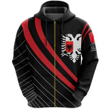 Albania Zip Hoodie - Albanian Style of Pride K6 - Albania_Hoodie_Style_of_Pride_seal_Front_ZIP