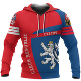 Czech Republic Lion Sport Hoodie - Premium Style J1 - Czech_Republic_Lion_1