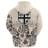 Fiji Hoodie The Beige Hibiscus No A7 - Fiji_SAUSAU