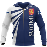 Suomi-Finland Lion Hoodie Coat Of Arms Zip-Up Th5 - Finland_Tr_Zip
