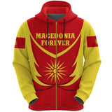 Macedonia Forever Zip Hoodie Sun K4 - North_Macedonia_hoodie_mk_zip