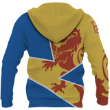Scotland Hoodie - Scottish Royal Lion 1990S Cadmium Yellow K6 - Scotland_01_Hoodie_-_BW_02_hr_copy