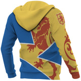 Scotland Hoodie - Scottish Royal Lion 1990S Cadmium Yellow K6 - Scotland_01_Hoodie_-_BW_03_hr_copy