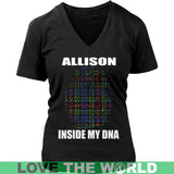 Allison Tartan T-Shirt - Indside My DNA NN5 - allison-inside-my-dna-n4-district-womens-v-neck-black-s-t-shirts-1sttheworld_903