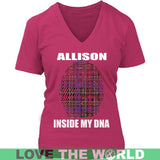 Allison Tartan T-Shirt - Indside My DNA NN5 - allison-inside-my-dna-n4-district-womens-v-neck-dark-fuchsia-s-t-shirts-1sttheworld_174