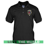 Tartan Polo Shirt - Armstrong Badge (Men's) A9 - armstrong-badge-tartan-mens-polo-t-shirt-a9-black-s-shirts-1sttheworld_884