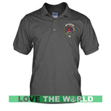 Tartan Polo Shirt - Armstrong Badge (Men's) A9 - armstrong-badge-tartan-mens-polo-t-shirt-a9-charcoal-s-shirts-1sttheworld_927