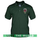 Tartan Polo Shirt - Armstrong Badge (Men's) A9 - armstrong-badge-tartan-mens-polo-t-shirt-a9-forest-green-s-shirts-1sttheworld_391