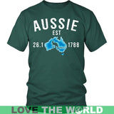 AUSTRALIA - AUSSIE SINCE 1788 T-SHIRT W8 - australia-aussie-since-1788-t-shirt-w8-district-unisex-dark-green-s-shirts-1sttheworld_532