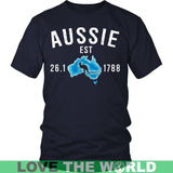 AUSTRALIA - AUSSIE SINCE 1788 T-SHIRT W8 - australia-aussie-since-1788-t-shirt-w8-district-unisex-navy-s-shirts-1sttheworld_310