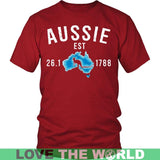 AUSTRALIA - AUSSIE SINCE 1788 T-SHIRT W8 - australia-aussie-since-1788-t-shirt-w8-district-unisex-red-s-shirts-1sttheworld_223