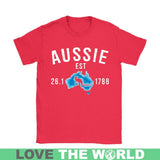 AUSTRALIA - AUSSIE SINCE 1788 T-SHIRT W8 - australia-aussie-since-1788-t-shirt-w8-gildan-womens-red-s-shirts-1sttheworld_220