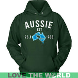 AUSTRALIA - AUSSIE SINCE 1788 T-SHIRT W8 - australia-aussie-since-1788-t-shirt-w8-unisex-hoodie-dark-green-s-shirts-1sttheworld_340