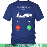 AUSTRALIA IS CALLING T-SHIRT K5 - australia-is-calling-t-shirt-c1-district-unisex-royal-blue-s-shirts-1sttheworld_779