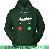 AUSTRALIA IS CALLING T-SHIRT K5 - australia-is-calling-t-shirt-c1-unisex-hoodie-dark-green-s-shirts-1sttheworld_188