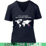 AUSTRALIA IT'S WHERE MY STORY BEGINS 9 - australia-its-where-my-story-begins-9-district-womens-v-neck-navy-s-t-shirts-1sttheworld_230