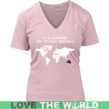 AUSTRALIA IT'S WHERE MY STORY BEGINS 9 - australia-its-where-my-story-begins-9-district-womens-v-neck-pink-s-t-shirts-1sttheworld_680