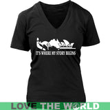 AUSTRALIA IT'S WHERE MY STORY BEGINS - australia-its-where-my-story-begins-district-womens-v-neck-black-s-t-shirts-1sttheworld_307