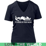 AUSTRALIA IT'S WHERE MY STORY BEGINS - australia-its-where-my-story-begins-district-womens-v-neck-navy-s-t-shirts-1sttheworld_534