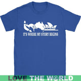 AUSTRALIA IT'S WHERE MY STORY BEGINS - australia-its-where-my-story-begins-gildan-womens-t-shirt-royal-blue-s-shirts-1sttheworld_944