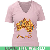 AUSTRALIA THINGS T-SHIRTS - australia-things-t-shirts-district-womens-v-neck-pink-s-1sttheworld_189