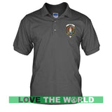 Tartan Polo Shirt - Boyd Badge (Men's) A9 - boyd-badge-tartan-mens-polo-t-shirt-a9-charcoal-s-shirts-1sttheworld_433