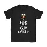BOYD TARTAN KEEP CALM GIRL T-SHIRT K5 - boyd-tartan-keep-calm-girl-t-shirt-c5-gildan-womens-black-s-shirts-1sttheworld_424