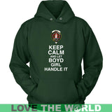 BOYD TARTAN KEEP CALM GIRL T-SHIRT K5 - boyd-tartan-keep-calm-girl-t-shirt-c5-unisex-hoodie-dark-green-s-shirts-1sttheworld_605