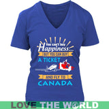 Buy A Ticket And Fly To Canada Funny Canada Funny T-Shirt K5 - buy-a-ticket-and-fly-to-canada-t-shirt-c1-district-womens-v-neck-royal-blue-s-shirts-1sttheworld_480