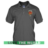 Tartan Polo Shirt - Cameron Badge (Men's) A9 - cameron-badge-tartan-mens-polo-t-shirt-a9-charcoal-s-shirts-1sttheworld_354