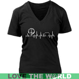 CAMERON IN MY HEARTBEAT N9 - cameron-in-my-heartbeat-n9-district-womens-v-neck-black-s-t-shirts-1sttheworld_163