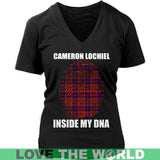 Cameron Lochiel Tartan T-Shirt - Indside My DNA NN5 - cameron-lochiel-inside-my-dna-n4-district-womens-v-neck-black-s-t-shirts-1sttheworld_541