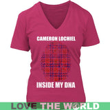 Cameron Lochiel Tartan T-Shirt - Indside My DNA NN5 - cameron-lochiel-inside-my-dna-n4-district-womens-v-neck-dark-fuchsia-s-t-shirts-1sttheworld_145