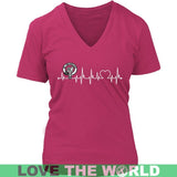 CAMPBELL IN MY HEARTBEAT N9 - campbell-in-my-heartbeat-n9-district-womens-v-neck-dark-fuchsia-s-t-shirts-1sttheworld_841