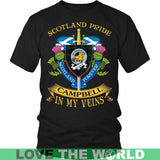 CAMPBELL TARTAN IN MY VEINS T-SHIRT C6 - campbell-tartan-in-my-veins-t-shirt-c6-district-unisex-black-s-shirts-1sttheworld_668