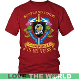 CAMPBELL TARTAN IN MY VEINS T-SHIRT C6 - campbell-tartan-in-my-veins-t-shirt-c6-district-unisex-red-s-shirts-1sttheworld_591