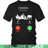 Canada Is Calling T-Shirt K5 - canada-is-calling-t-shirt-c1-district-unisex-black-s-shirts-1sttheworld_409