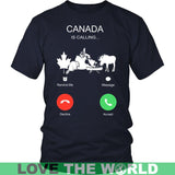 Canada Is Calling T-Shirt K5 - canada-is-calling-t-shirt-c1-district-unisex-navy-s-shirts-1sttheworld_580