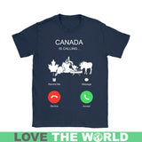 Canada Is Calling T-Shirt K5 - canada-is-calling-t-shirt-c1-gildan-womens-navy-s-shirts-1sttheworld_465