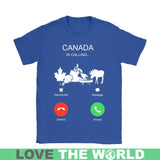 Canada Is Calling T-Shirt K5 - canada-is-calling-t-shirt-c1-gildan-womens-royal-blue-s-shirts-1sttheworld_145