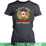 CANADA IS MY THERAPY A9 - canada-is-my-therapy-a9-district-womens-shirt-charcoal-xs-t-shirts-1sttheworld_305