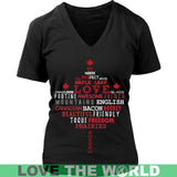 CANADA MAPLE LEAF - canada-maple-leaf-district-womens-v-neck-black-s-t-shirts-1sttheworld_918