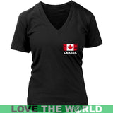 CANADA - MY SOUL AND A MOUTH I CAN'T CONTROL W8 - canada-my-soul-and-a-mouth-i-cant-control-w8-district-womens-v-neck-black-s-t-shirts-1sttheworld_387